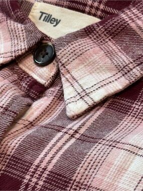 Tilley Women's Pink Plaid Button-Down Shirt